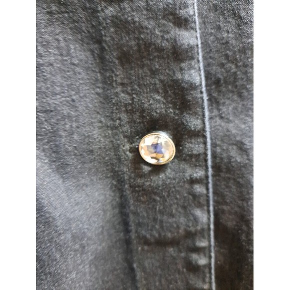 Mirasol Woman Plus Size 2X Black Denim Trucker Jacket Rhineston Studded Collared - Picture 5 of 11